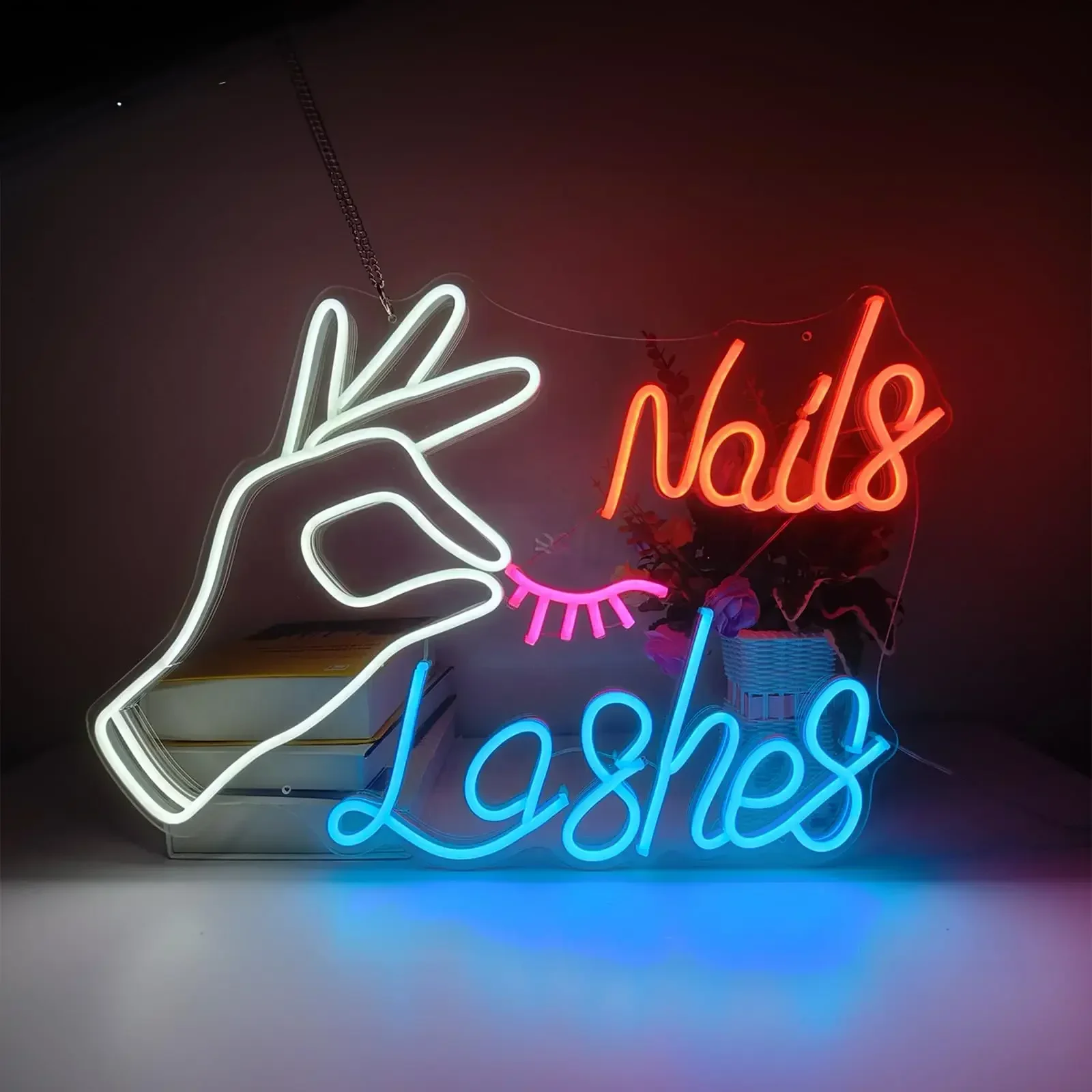 Eyelash Extension Logo - LED เล็บขนตานีออนสําหรับตกแต่งห้องนอน,ที่ไม่ซ้ํากันขนาดใหญ่ความงาม Light,ชื่อ Nightlight, ห้อง Deco
