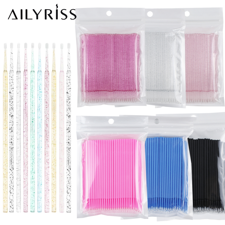 Eyelash Extension Cleaning - 500 ชิ้น/ล็อต Disposable Applicator Micro แปรงสําหรับ