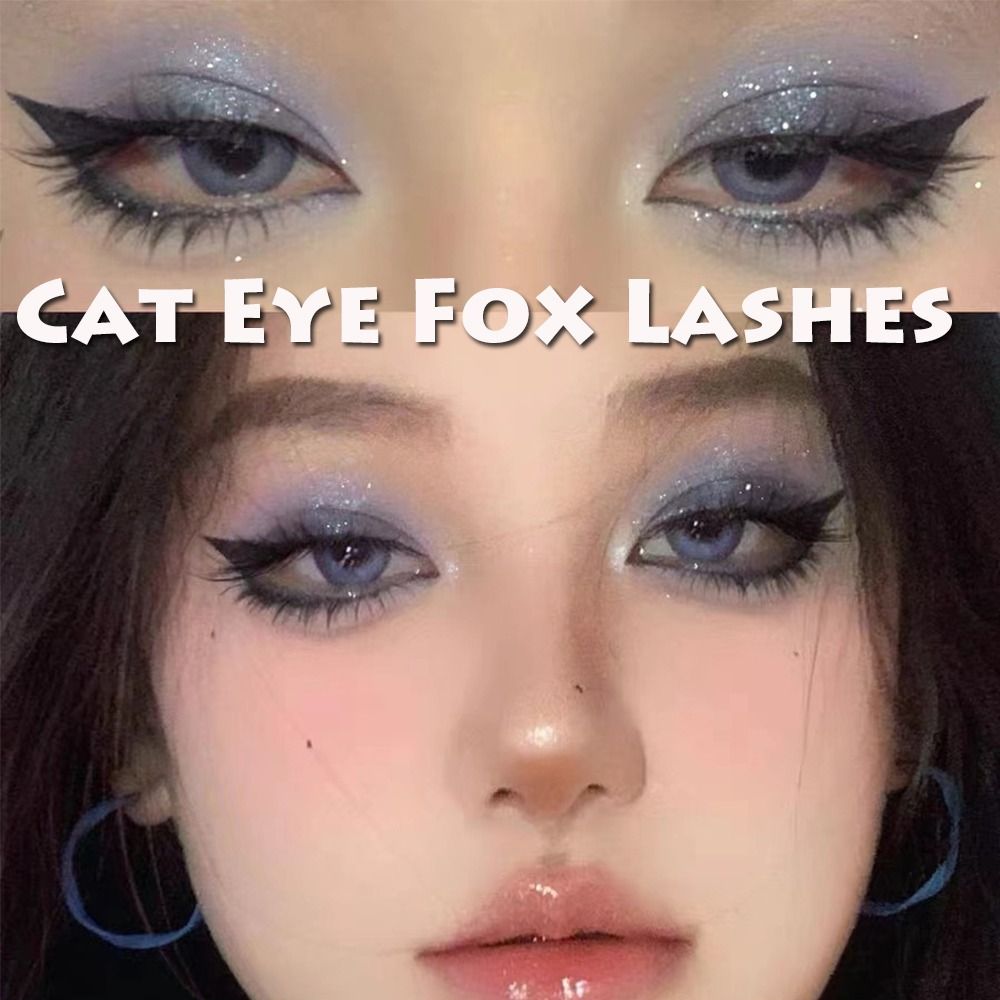 Eyelash Extension Fox Eye - ขนตาปลอม 5 คู่ แบบยาว โค้งงอนเป็นธรรมชาติ ก้านใส