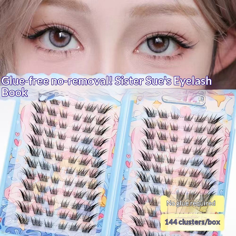 Eyelash Extension Fox Eye - 120 กลุ่มไม่จําเป็นต้องกาวขนตาปลอมReusable Self-กาวFluffy Fox Eye EffectหนายาวSegmented