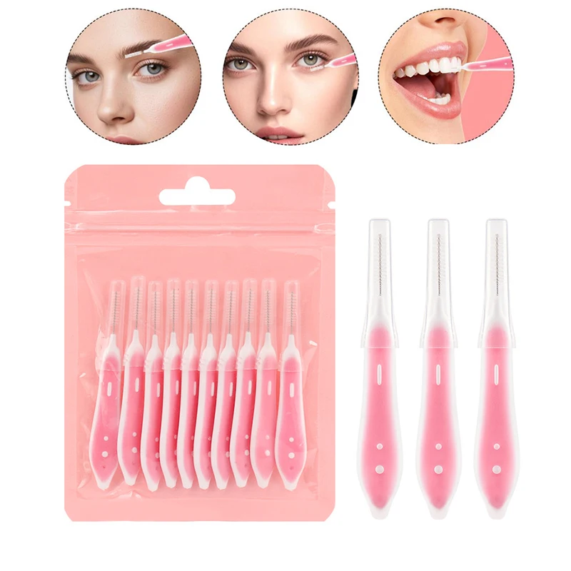 Eyelash Extension Eyelash - แปรงปัดคิ้ว 10 ชิ้น แปรงยกคิ้วขนาดเล็ก แปรงแต่งหน้าแบบใช้แล้วทิ้ง อุปกรณ์ต่อขนตา