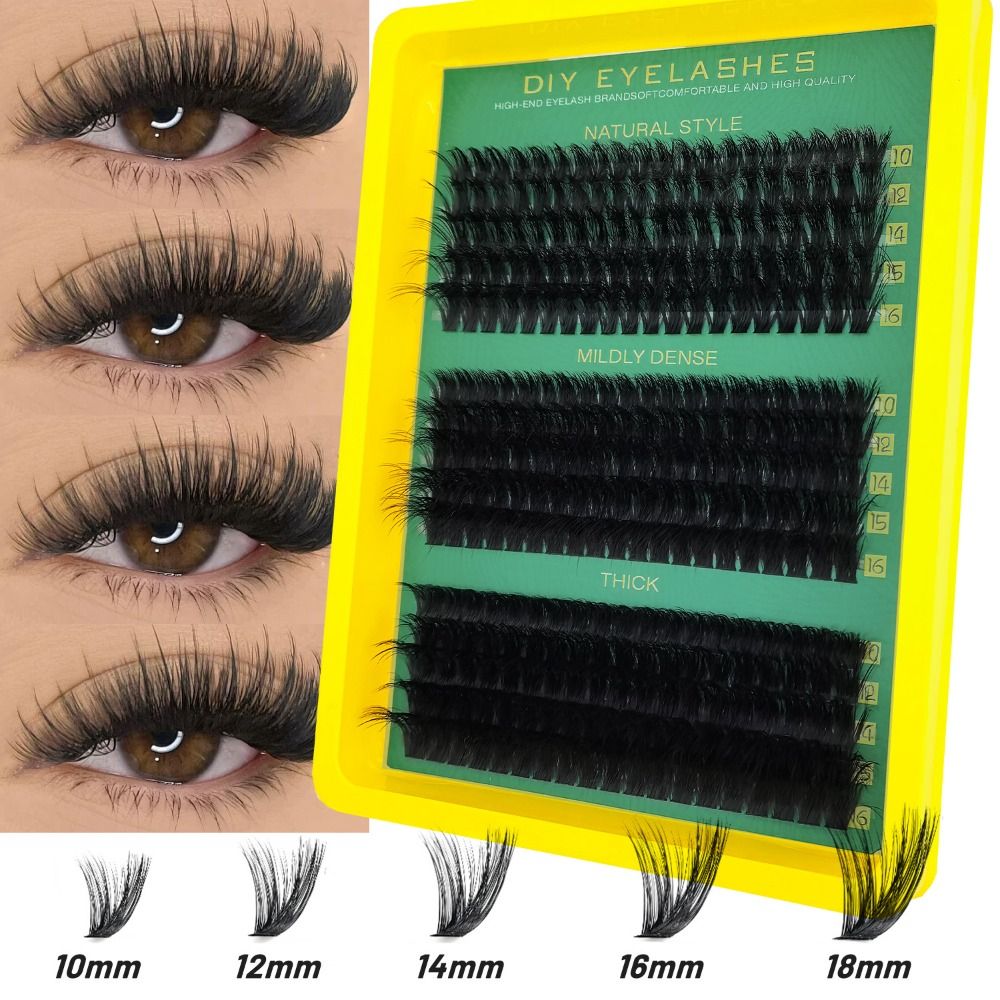 Eyelash Extension Wispy Look - ขนตาปลอมแบบธรรมชาติ ชุดต่อขนตา DIY แบบเส้นต่อเส้น ดีไซน์แบบกลุ่ม สำหรับแต่งหน้าเสริมความงาม