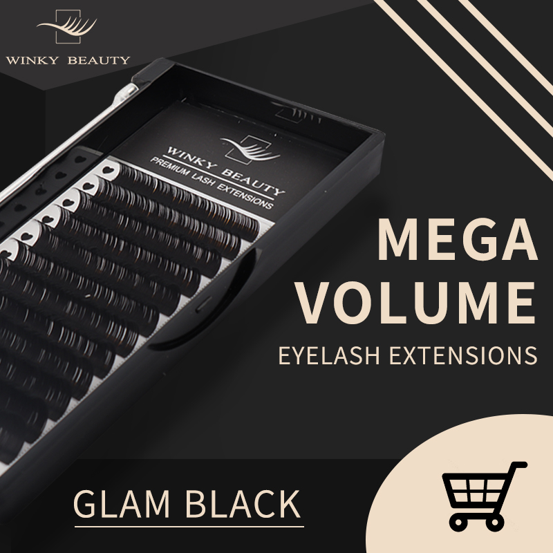 Eyelash Extension Logo - Winky Beauty ปรับแต่งโลโก้ของคุณต่อขนตาส่วนบุคคล Silk Lashes รัสเซียคลาสสิกขนตาสําหรับแต่งหน้า