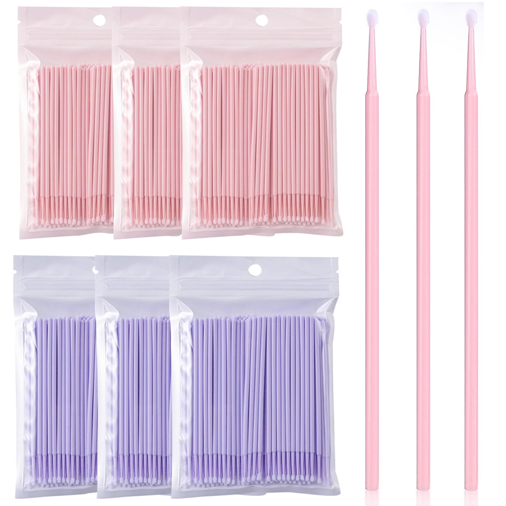 Eyelash Extension Cleaning - แปรงทำความสะอาดขนตา 100 ชิ้น สำหรับต่อขนตา ไมโครบรัชแบบใช้แล้วทิ้ง สำลีก้านสำหรับทำความสะอาดขนตา