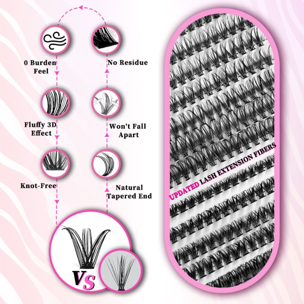 Eyelash Extension Wispy Look - ขนตาปลอมความยาว 9-16 มม. แบบ 3D ให้ลุคธรรมชาติ