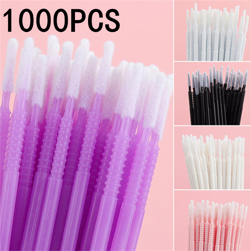 Eyelash Extension Cleaning - 100/200/1000 ชิ้น ไม้พันสำลีแบบใช้แล้วทิ้งสำหรับต่อขนตา ไมโครบรัชสำหรับทำความสะอาดขนตา