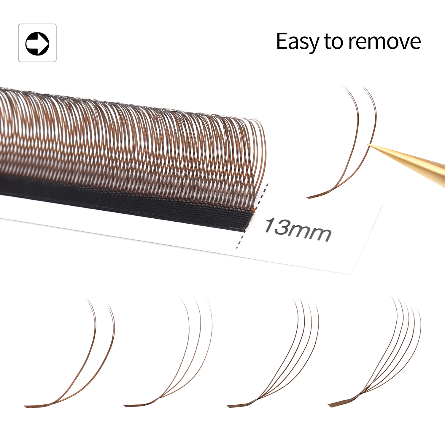 ขนตาปลอม XIUSUZAKI สีน้ำตาล U  - Lash Fan Volume บทวิจารณ์และราคา