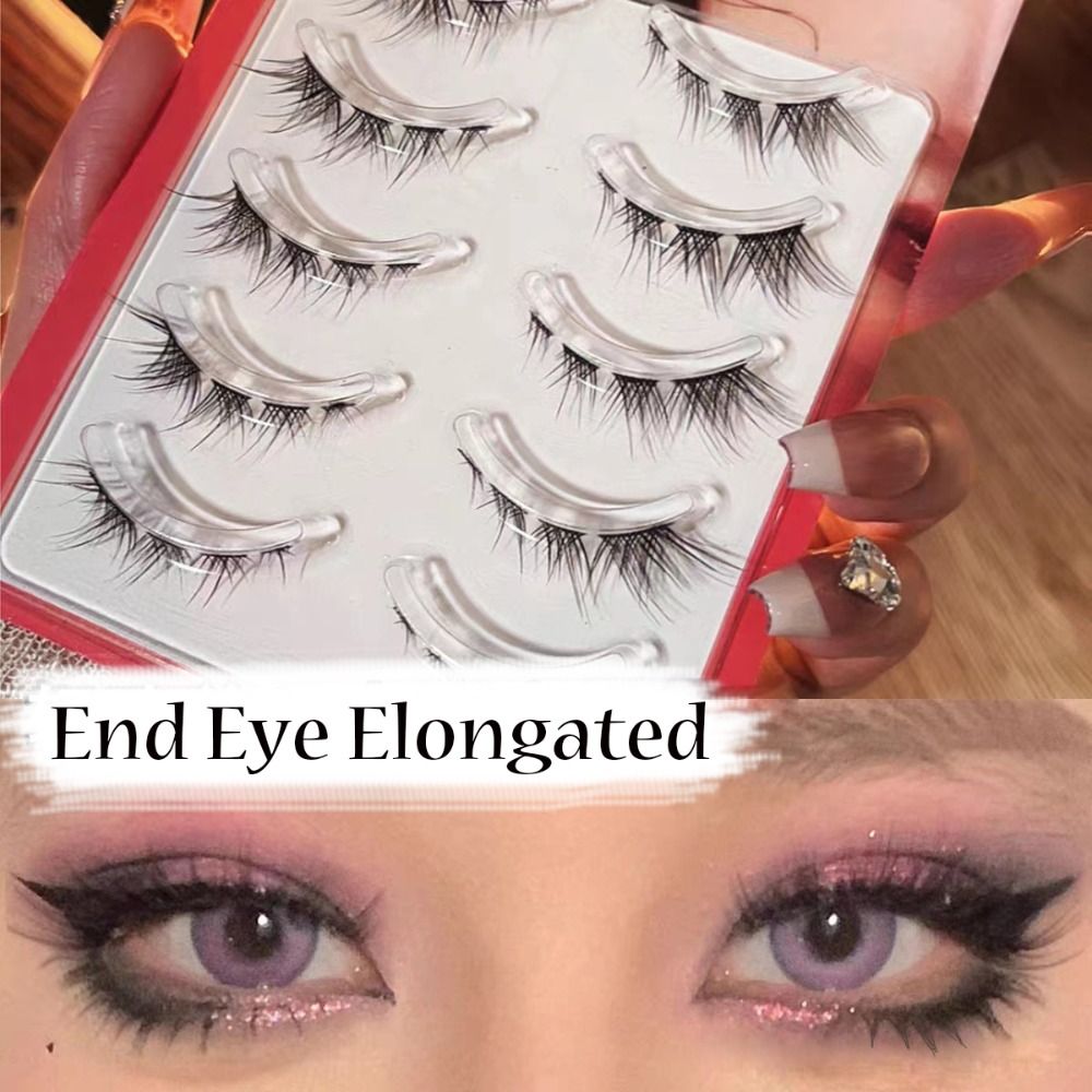 ขนตาปลอม 5 คู่ แบบยาว โค้งงอนเ - Eyelash Extension Fox Eye บทวิจารณ์และราคา