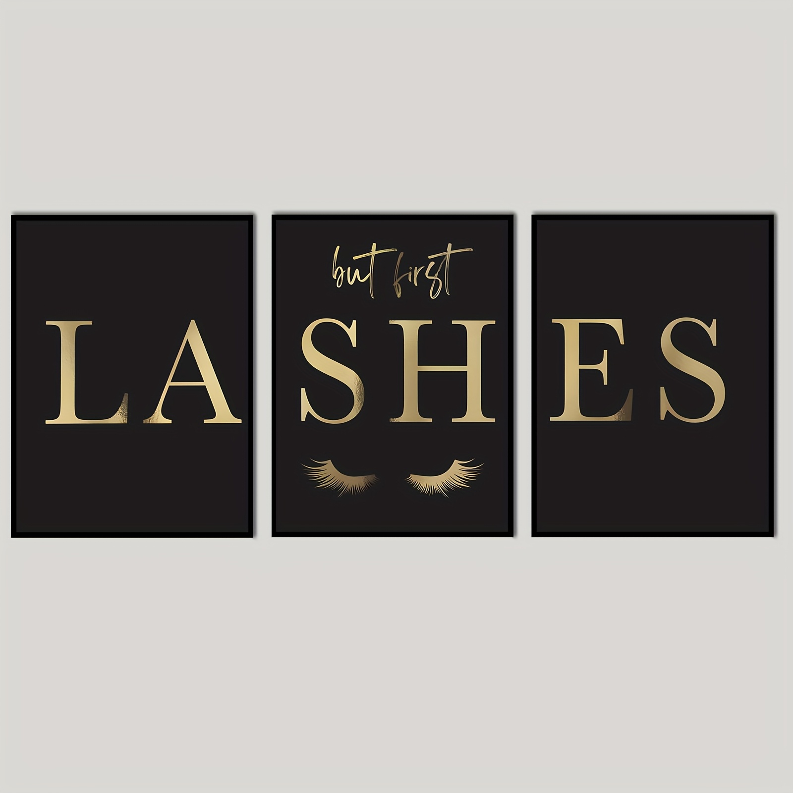 (ไม่มีกรอบ 3 ชิ้น) - ภาพพิมพ์ล - Eyelash Extension Eyelash บทวิจารณ์และราคา
