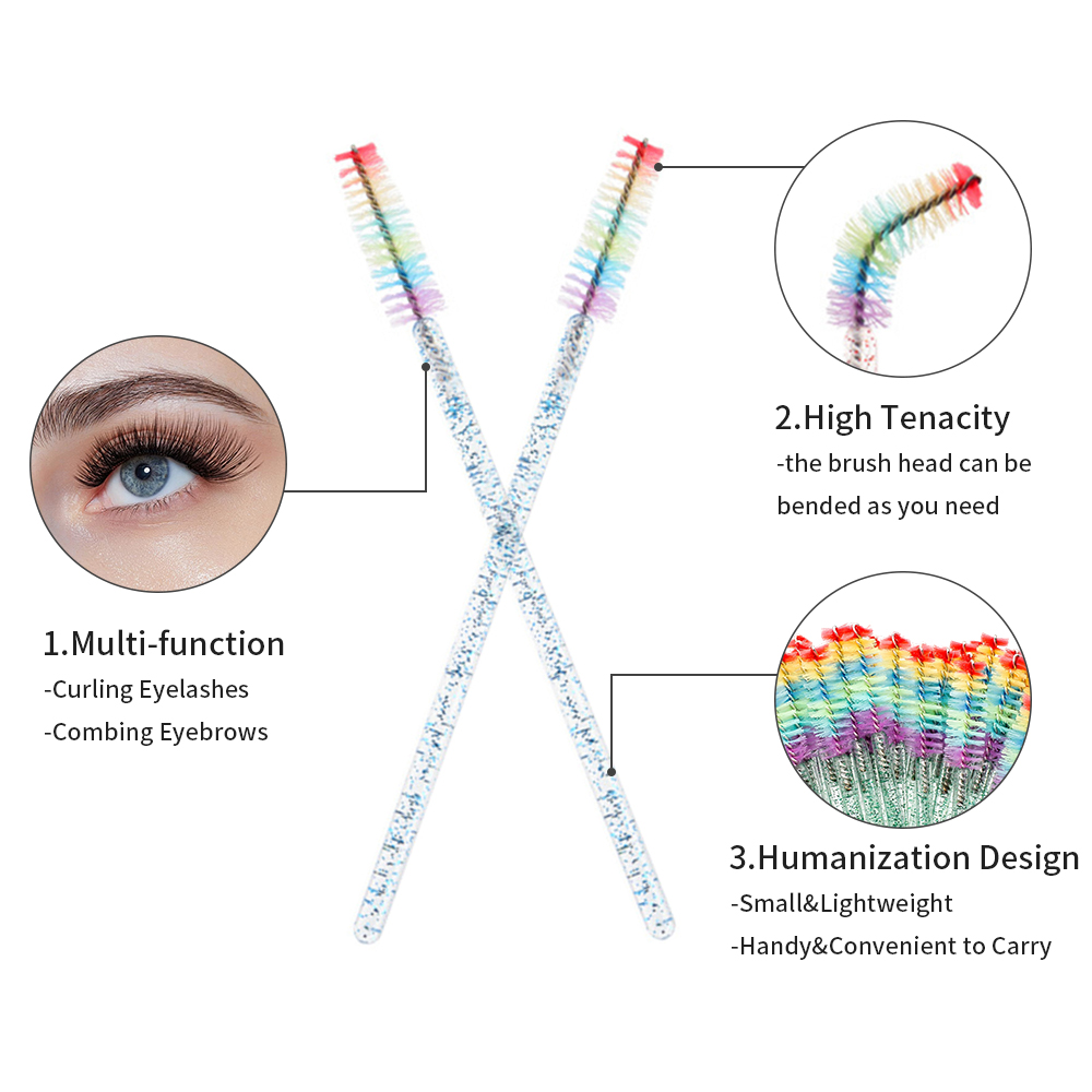 แปรงแต่งขนตาคริสตัลสีรุ้ง 50 ช - Eyelash Extension Review บทวิจารณ์และราคา