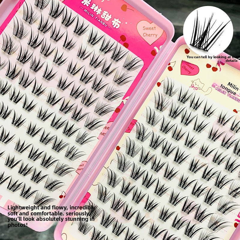 ขนตาปลอมแบบติดกาวในตัว ความจุม - Eyelash Extension Fox Eye บทวิจารณ์และราคา