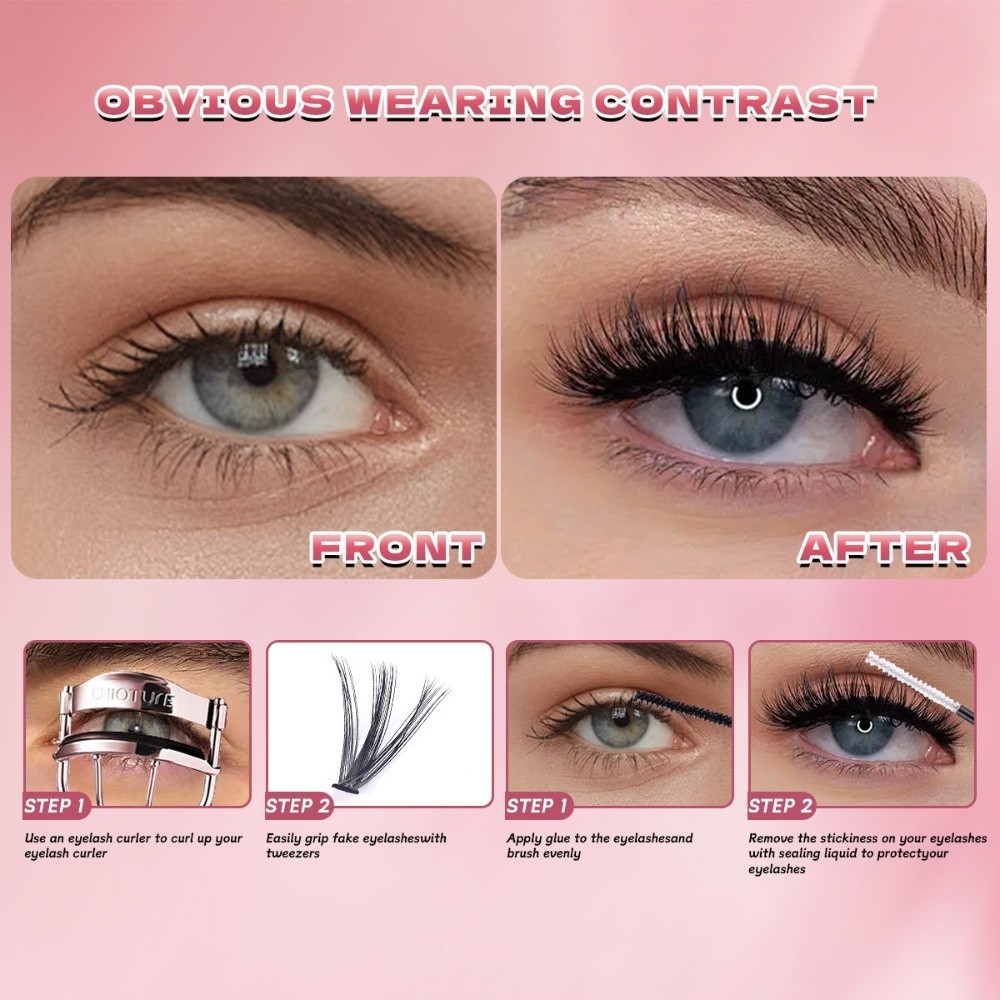 ขนตาปลอมแบบธรรมชาติ ความยาว 8- - Eyelash Extension Wispy Look บทวิจารณ์และราคา