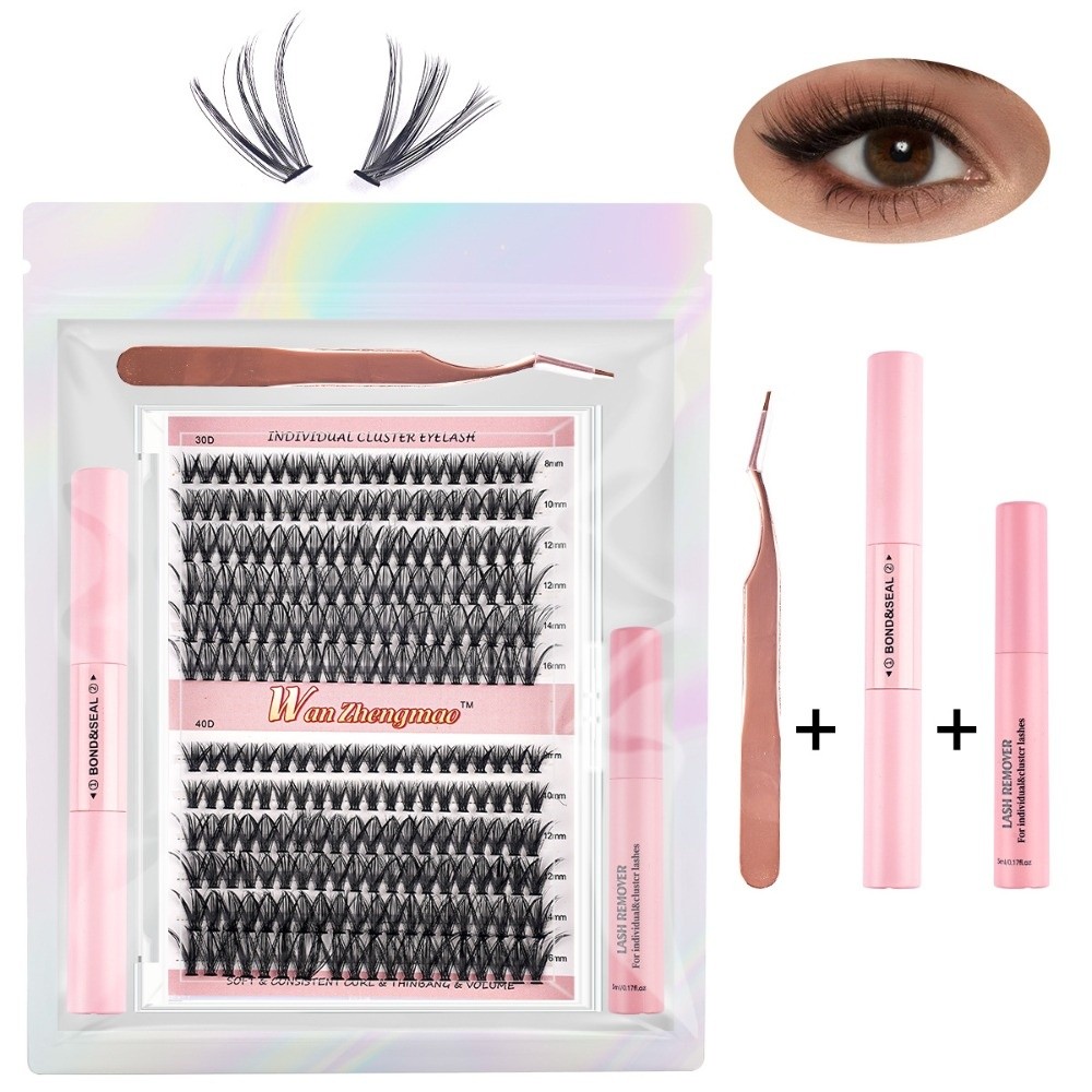 ขนตาปลอมแบบติดกาวและซีล ความยา - Eyelash Extension Wispy Look บทวิจารณ์และราคา