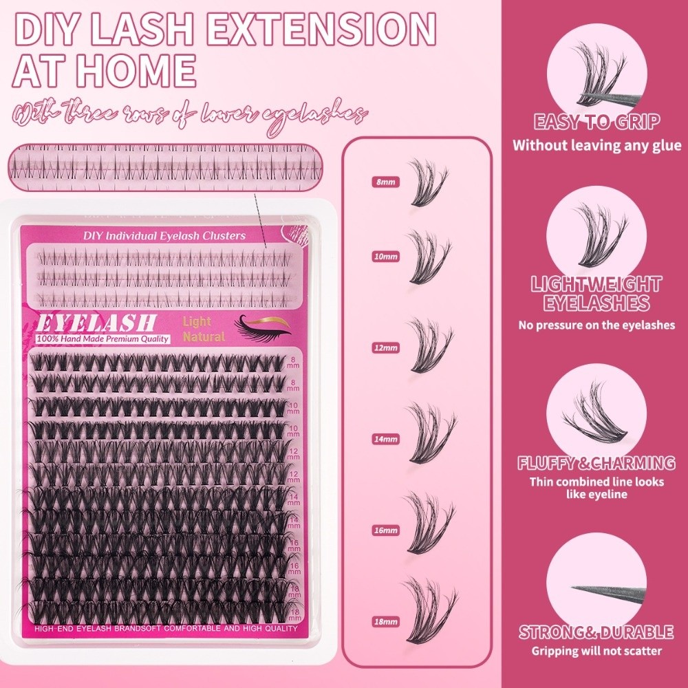 ขนตาปลอมแบบธรรมชาติ ความยาว 8- - Eyelash Extension Wispy Look บทวิจารณ์และราคา