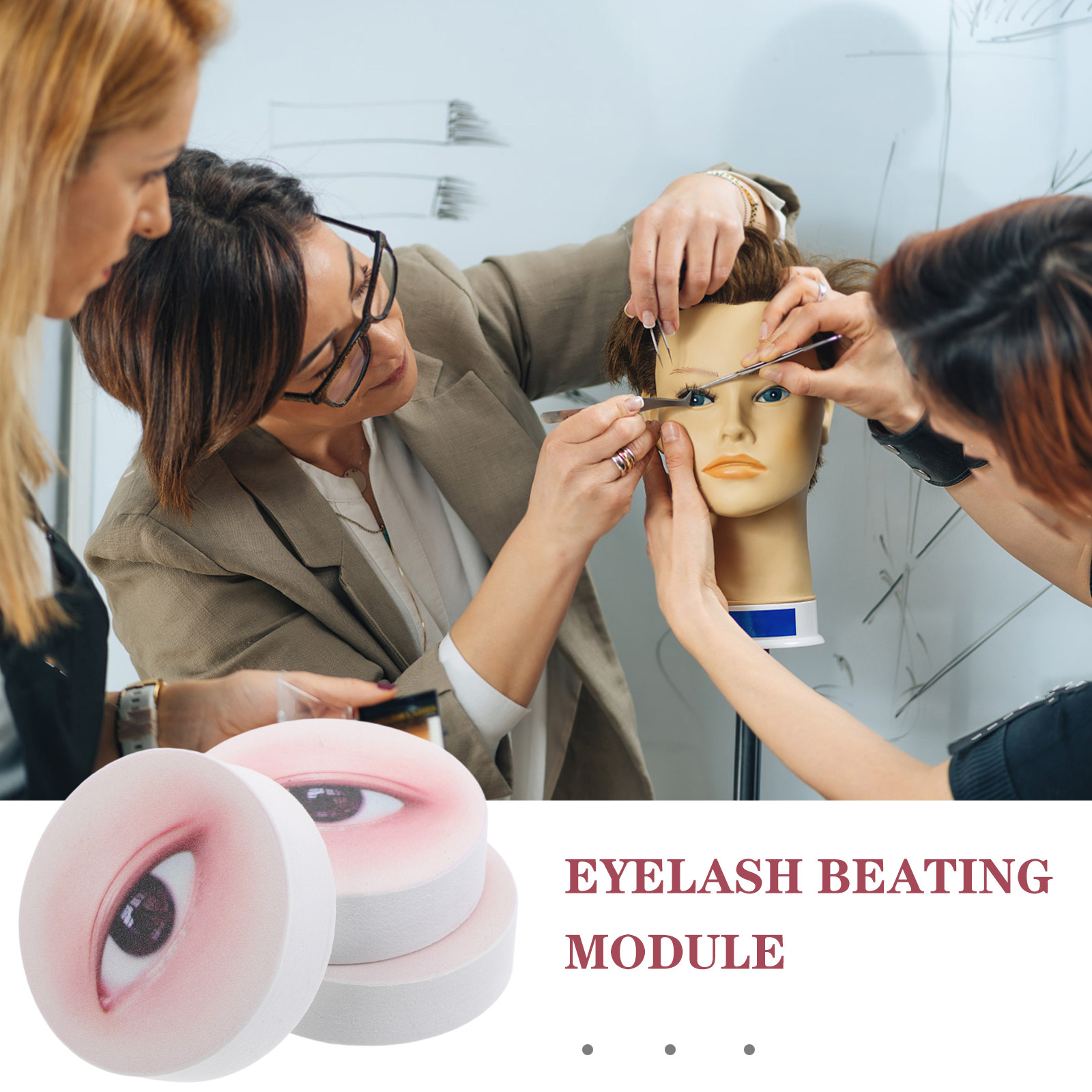 แผ่นฝึกต่อขนตา 3 ชิ้น สีดำ ชุด - Eyelash Extension Eyelash บทวิจารณ์และราคา