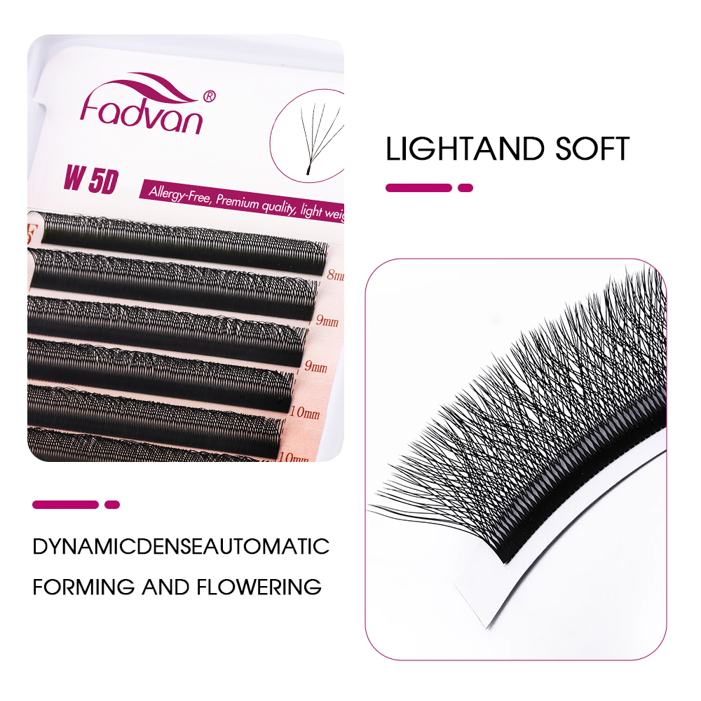 ขนตาปลอม Fadvan 5D รูปทรง W สี - Eyelash Extension Logo บทวิจารณ์และราคา